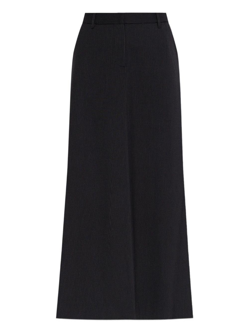 Pinstriped ankle-length skirt - Black