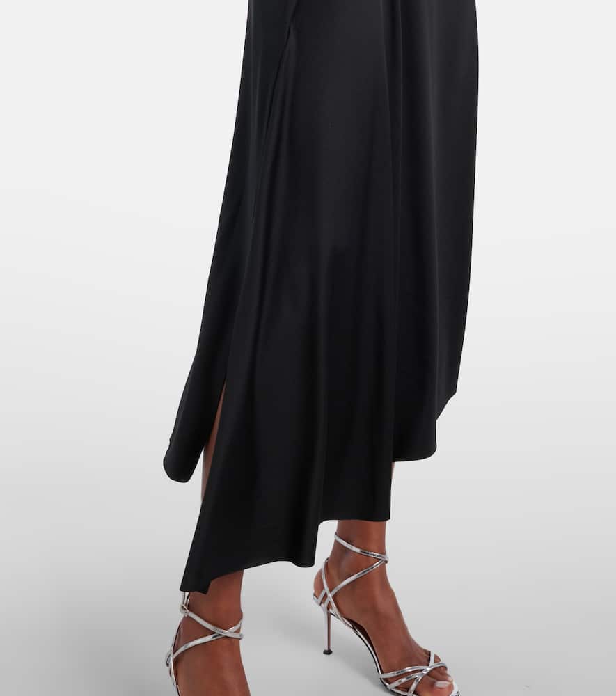 Draped asymmetric midi dress
