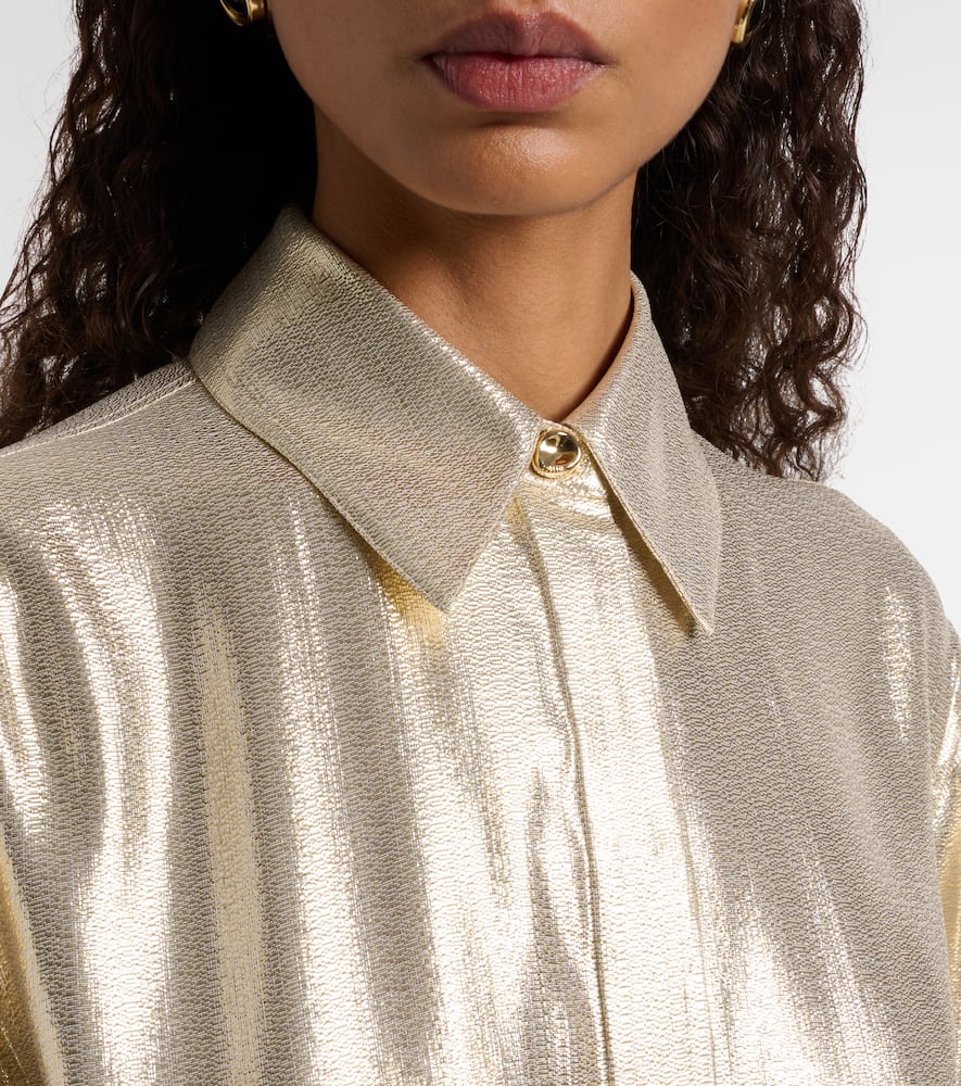 Capri silk-blend lamé blouse