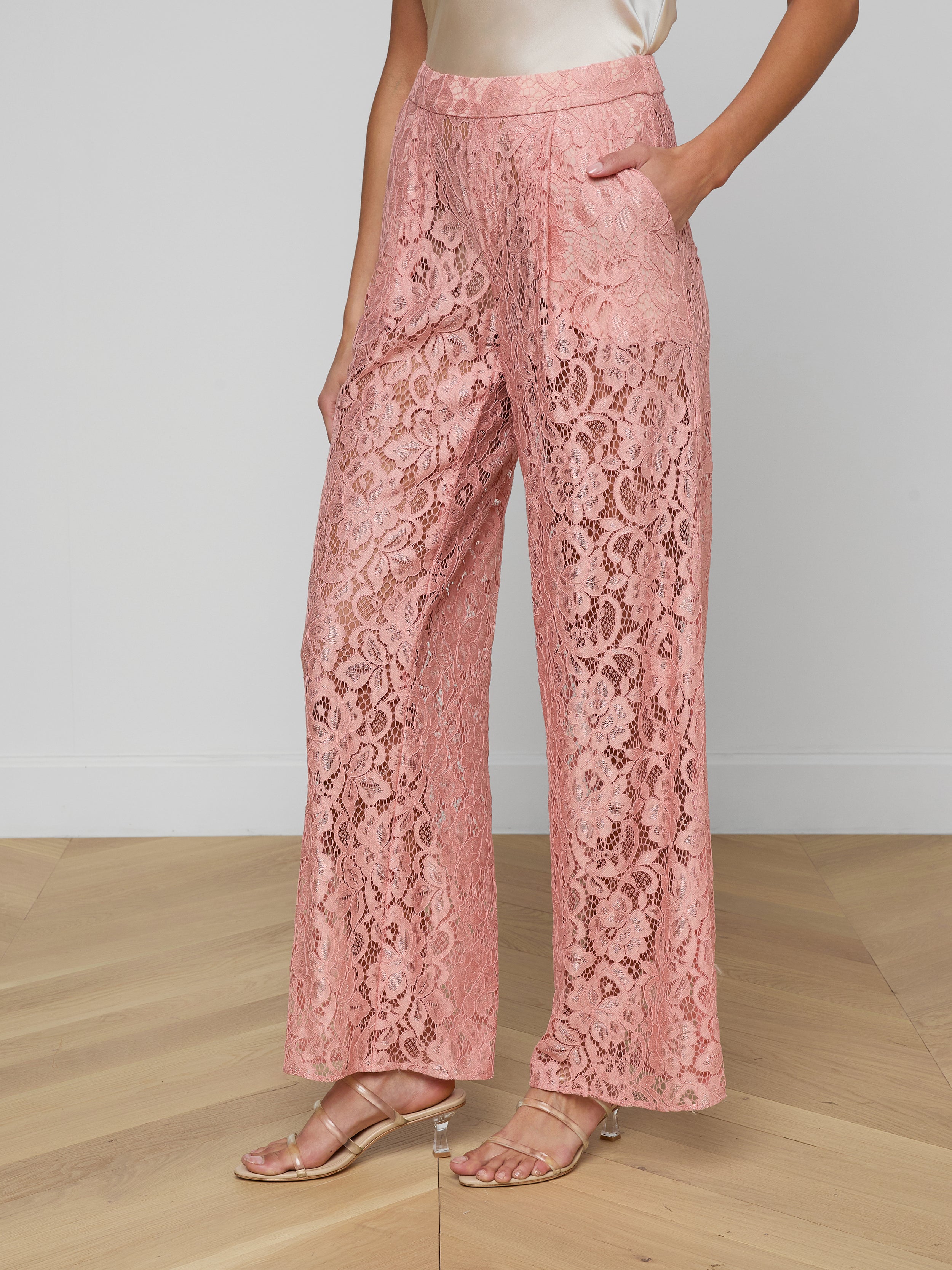 Tavia Lace Trouser In Parfait