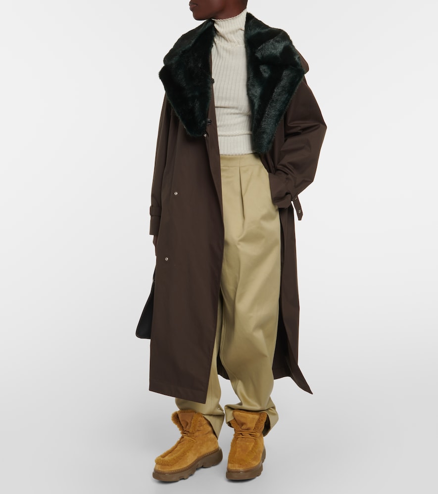 Chugga shearling-trimmed suede boots