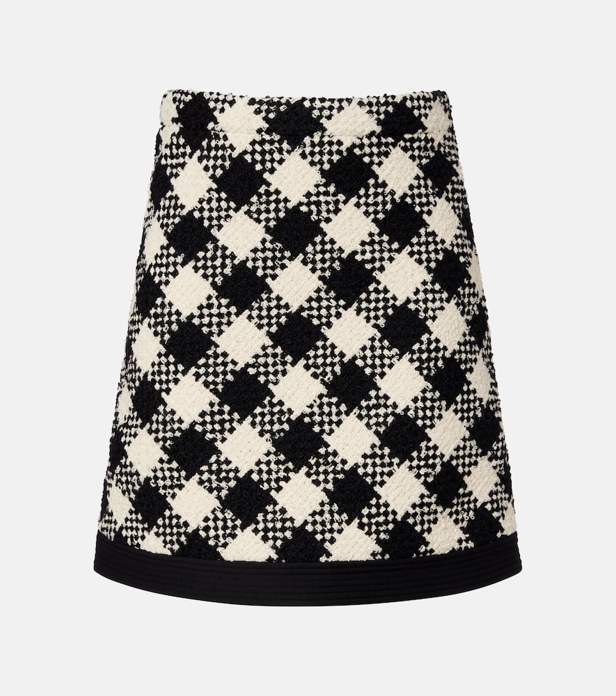 Cotton and wool-blend tweed miniskirt