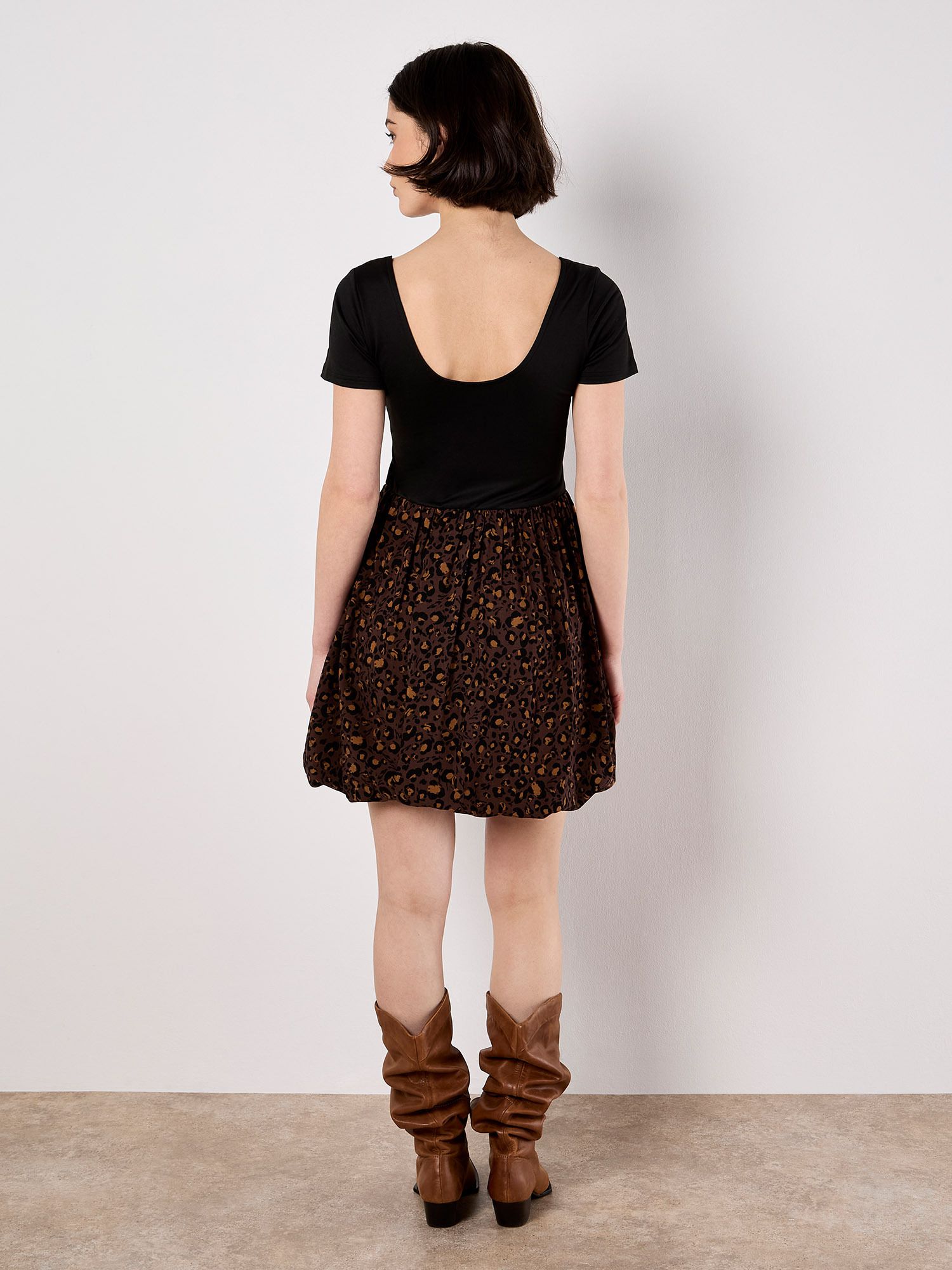 Apricot Women's Leopard Print Jersey Mini Dre