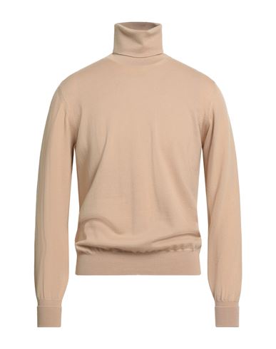 Alpha Studio Man Turtleneck Sand Size 36 Merino Wool
