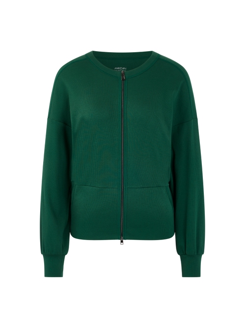 Marc Cain Lightweight stretch cotton jersey jacket, green, 44 N