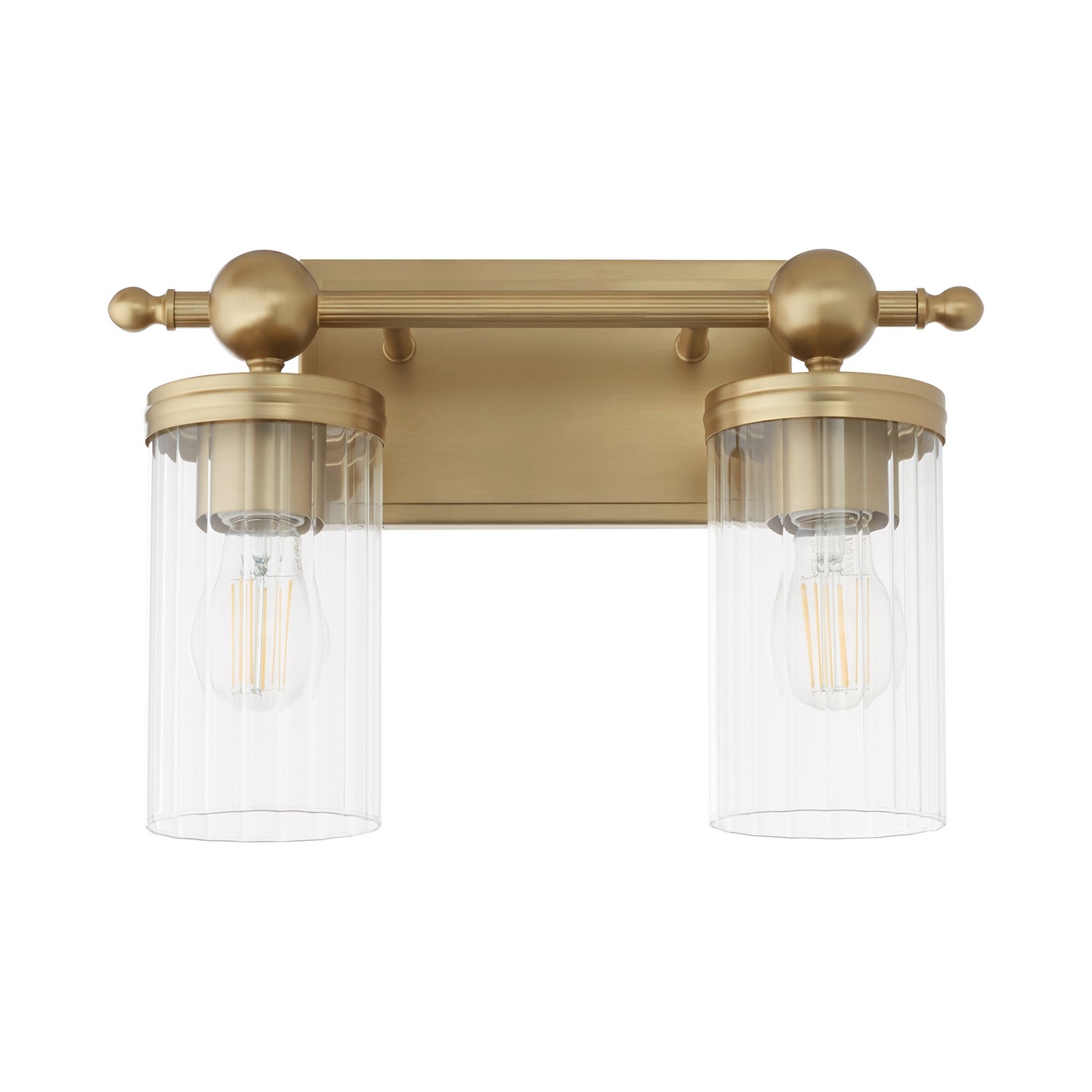 Aged Brass Two Light Vanity from the Lee Boulevard Collection