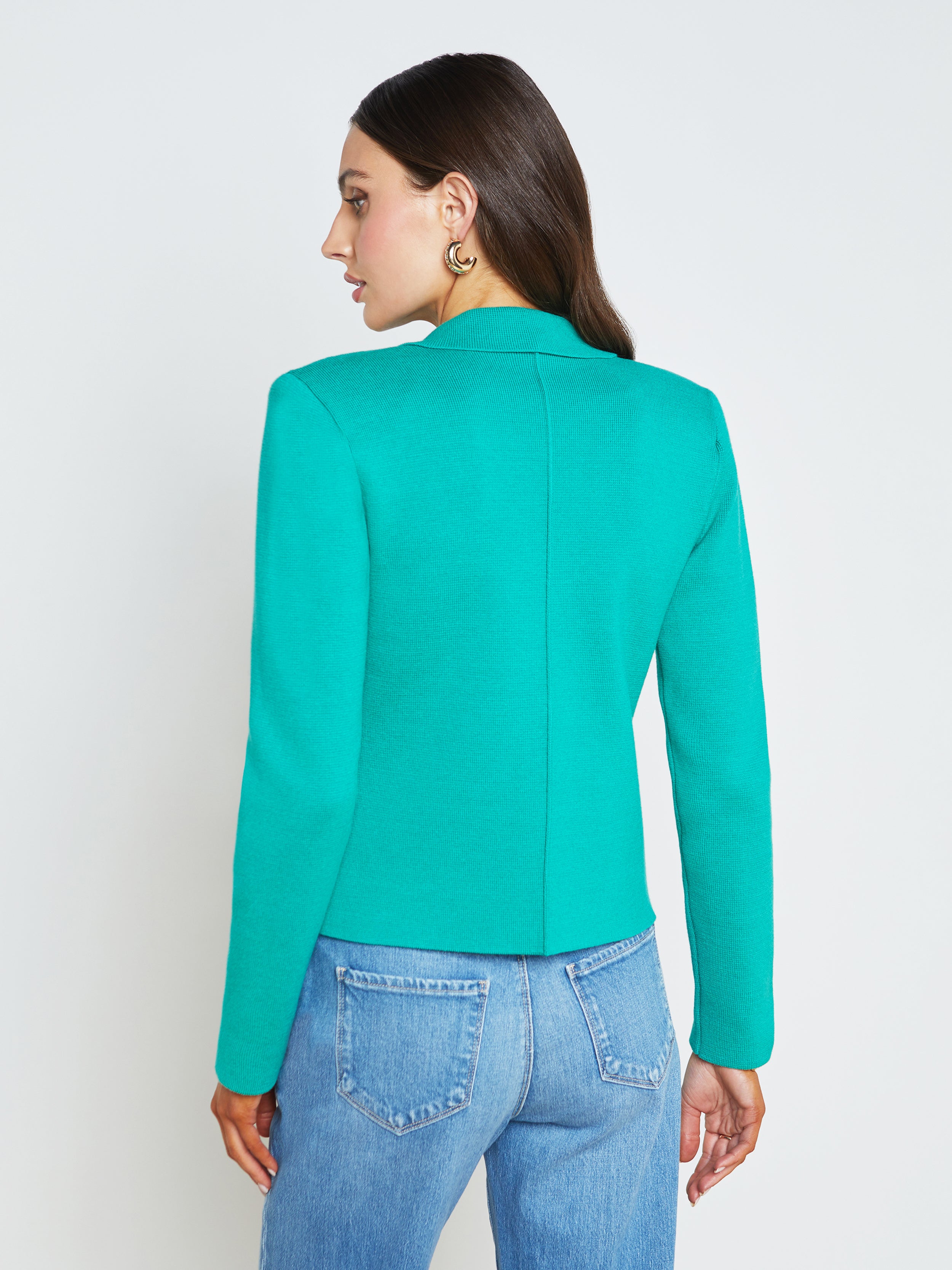Sofia Knit Blazer In Bright Seafoam