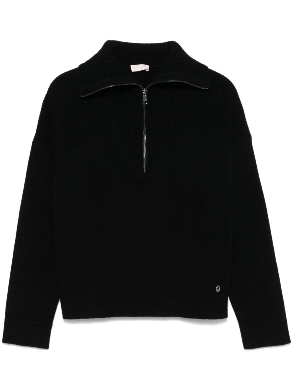 Zip-up wool sweater - White