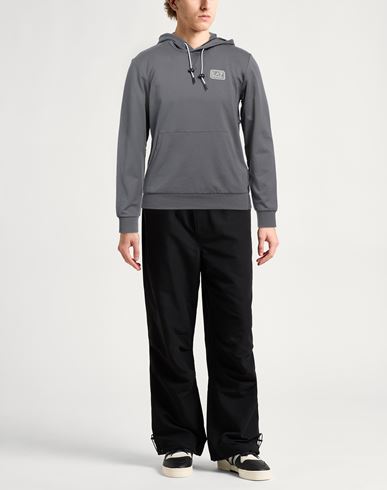Ea7 Man Sweatshirt Grey Size 3XL Cotton, Polyamide, Elastane