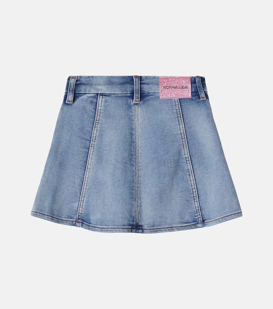 Embroidered denim skirt