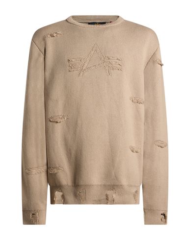 Man Sweater Beige Size L Cotton