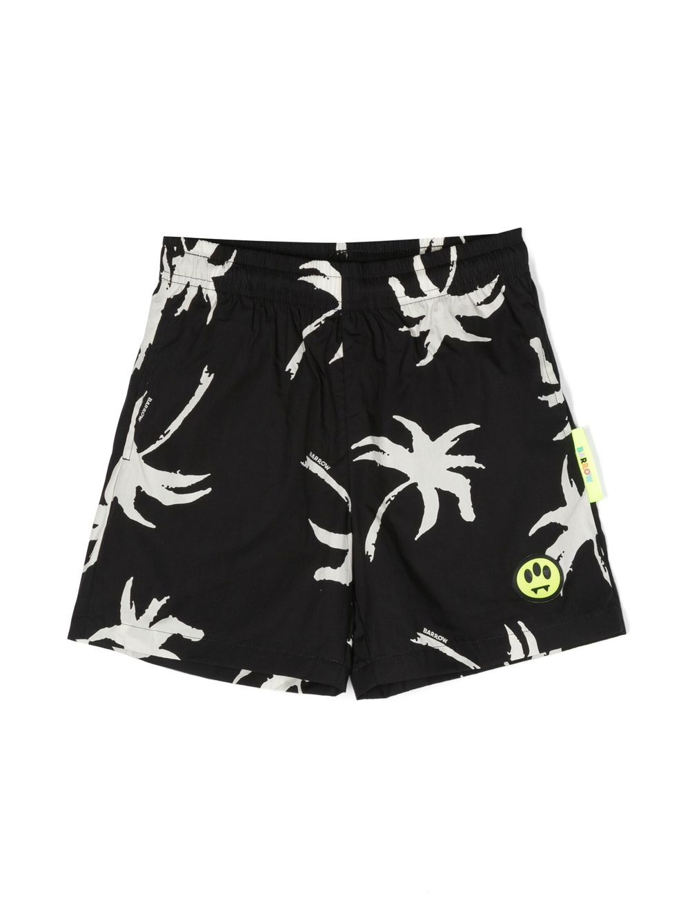 Graphic-print elasticated shorts - Black