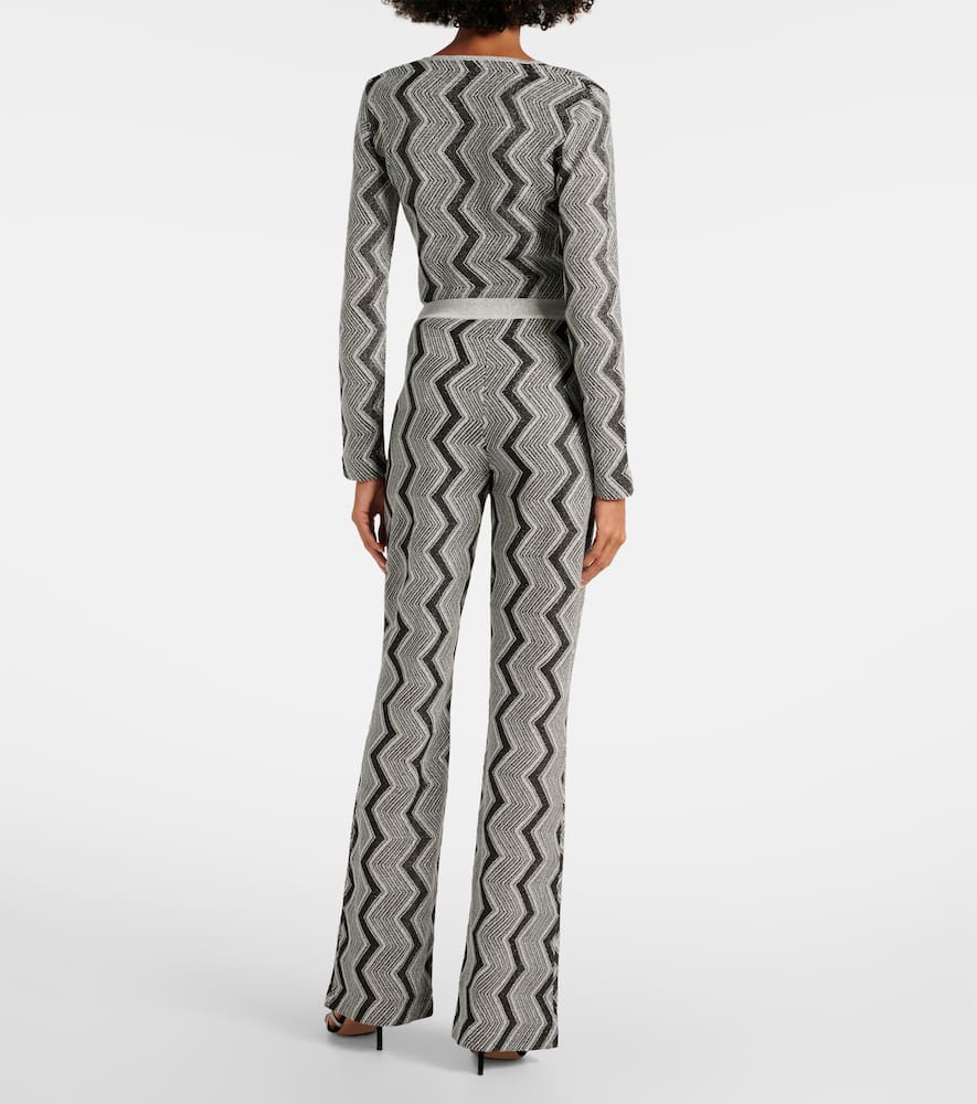 Zig Zag lamé wide-leg pants