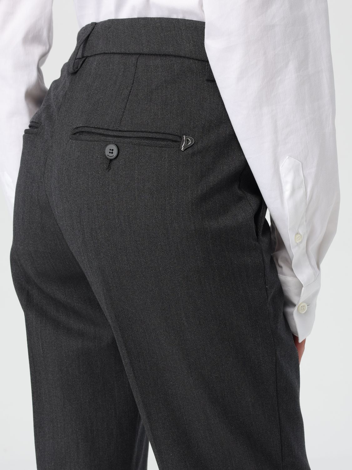 High-waisted cropped trousers - Black