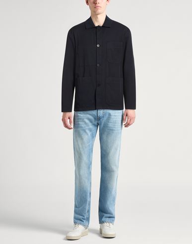Man Shirt Midnight blue Size 40 Cotton, Elastane