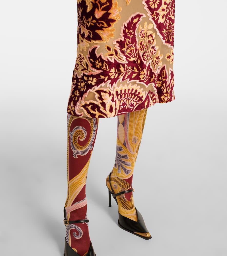 X Etro Satin de Luxe paisley tights