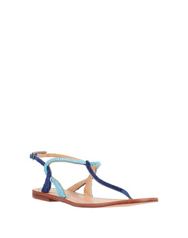 Malìparmi Woman Thong sandal Bright blue Size 10 Textile fibers