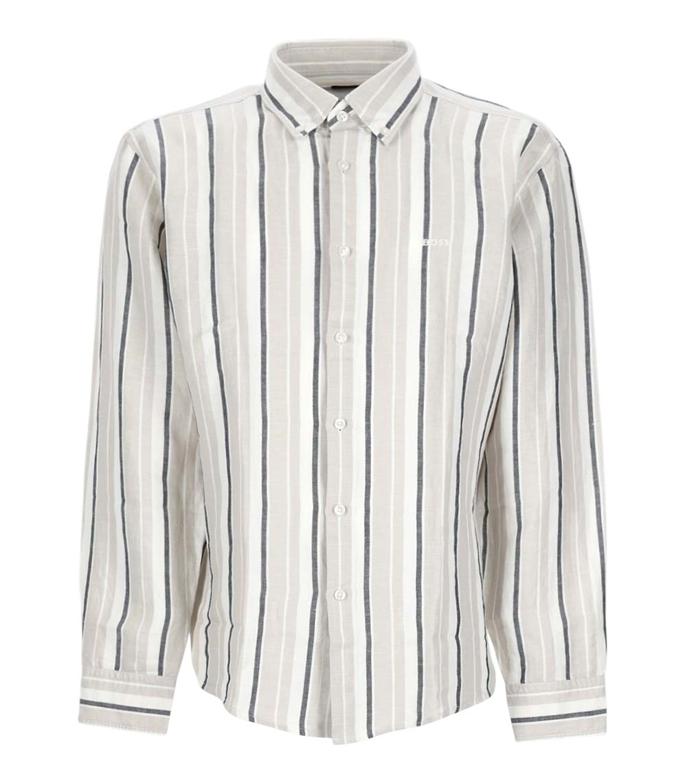 Grey Regular Stripes Shirt