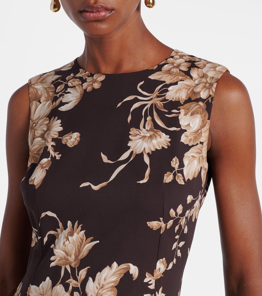 Floral silk-blend charmeuse midi dress