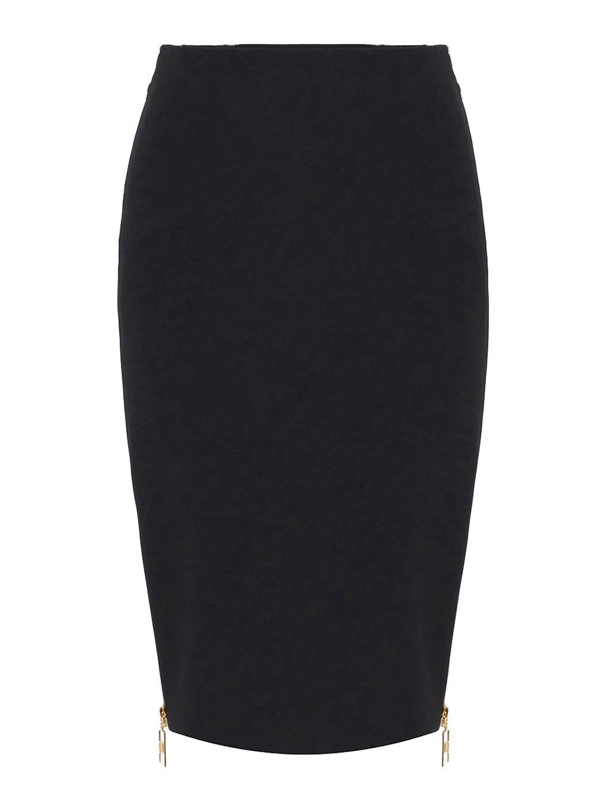 Zip-detail crepe skirt - Black