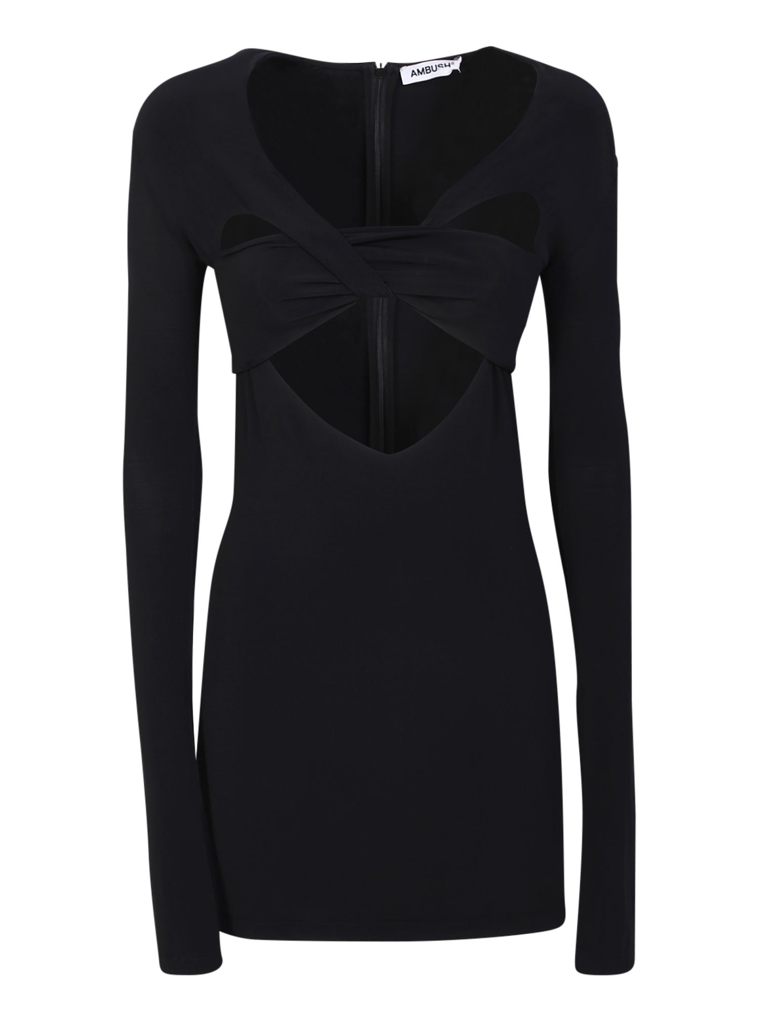 Heart Shaped Cut Out Mini Black Dress