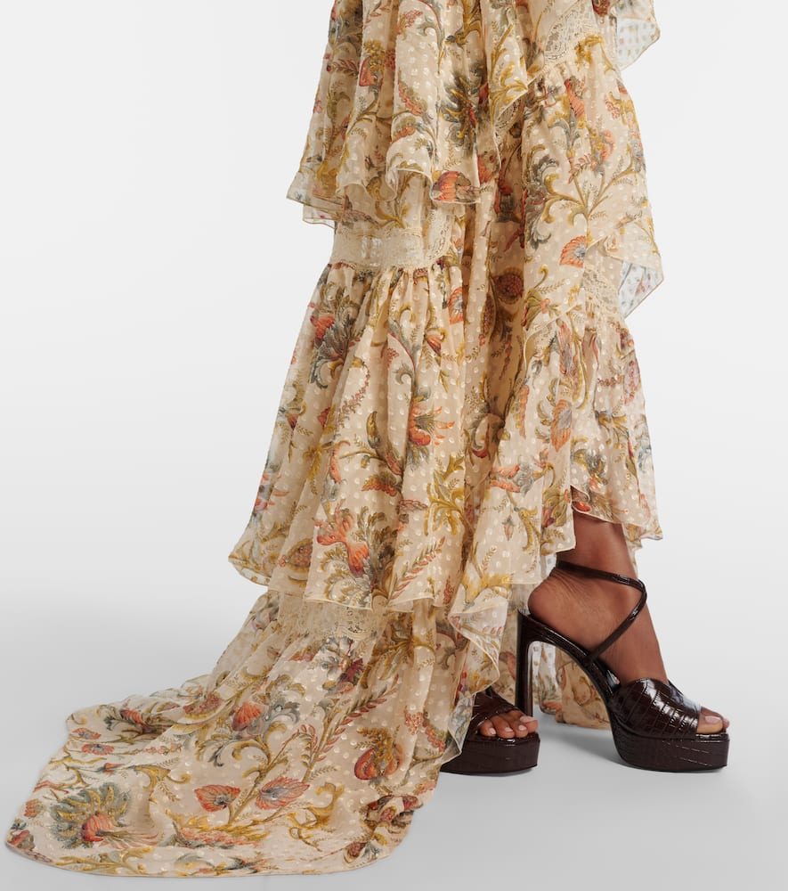 Printed silk-blend maxi dress