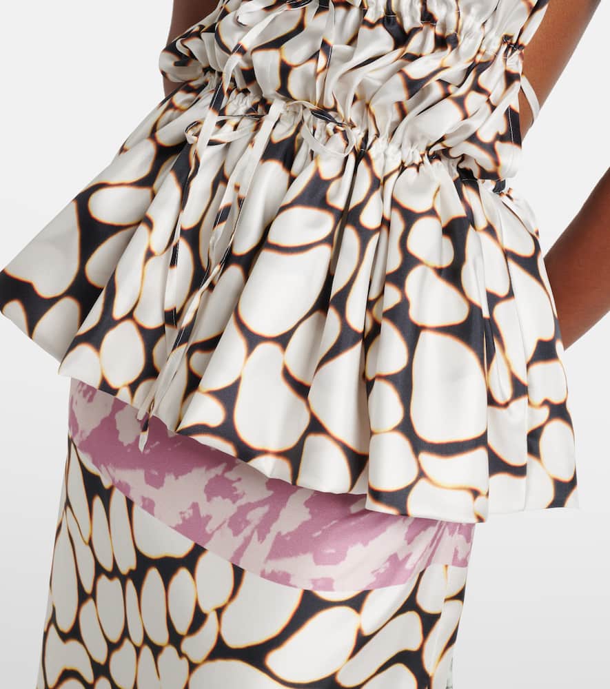 Dries Van Noten Printed halterneck silk twill top