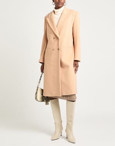 Forte_forte Woman Coat Sand Size 2 Virgin Wool, Polyamide, Cashmere