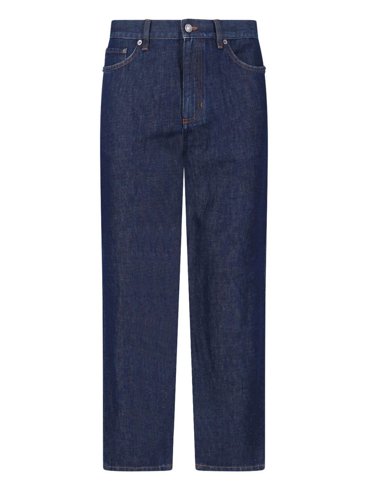 Men's Patch Pocket Jeans with Leather Detail