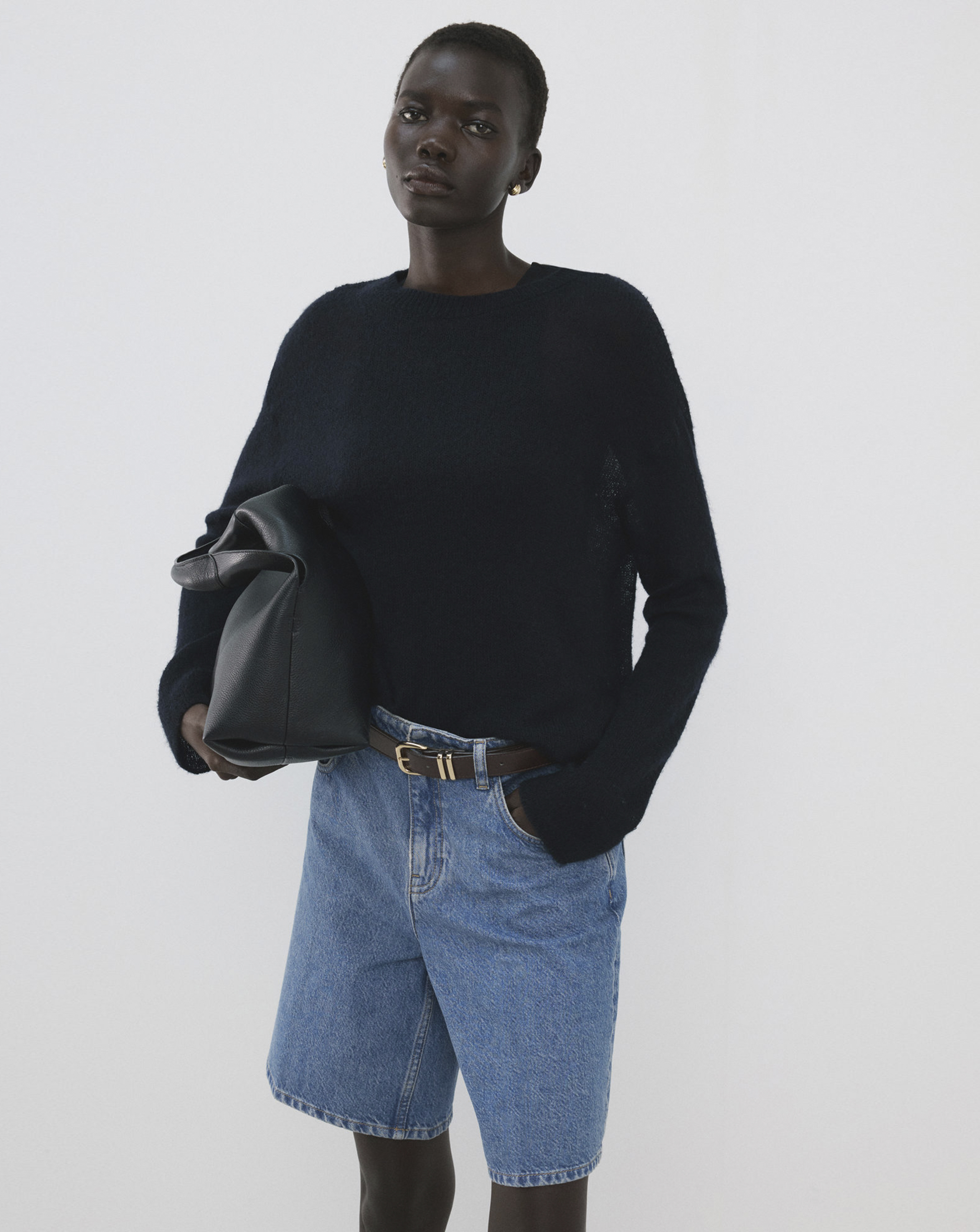 Mango High-Waist Straight-Fit Bermuda