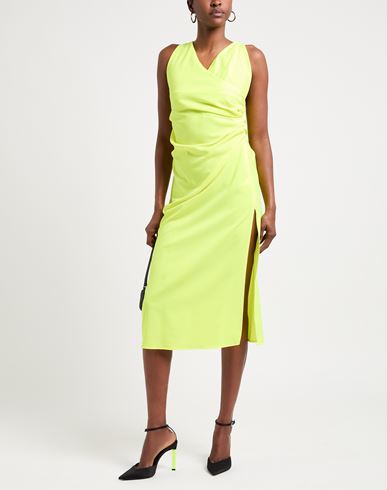 Woman Maxi dress Yellow Size 6 Polyester, Elastane