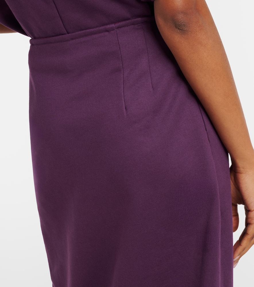 Ruffled cotton jersey midi skirt