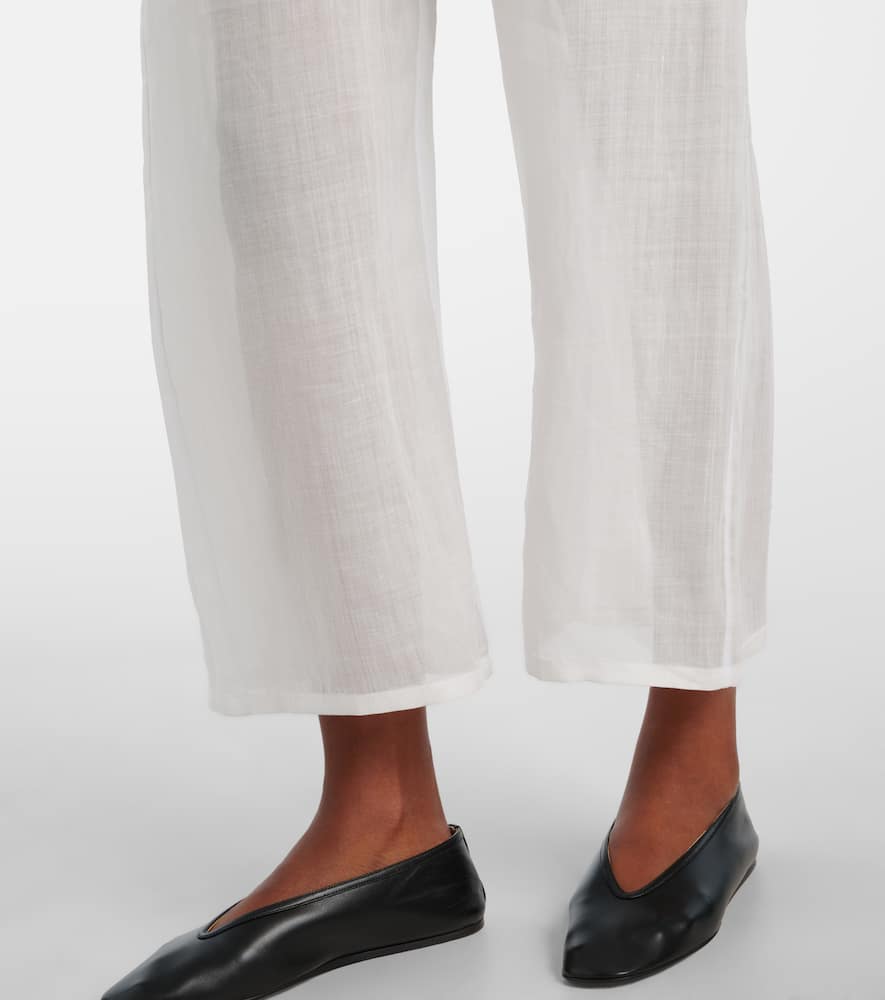 Niko ramie cropped barrel-leg pants