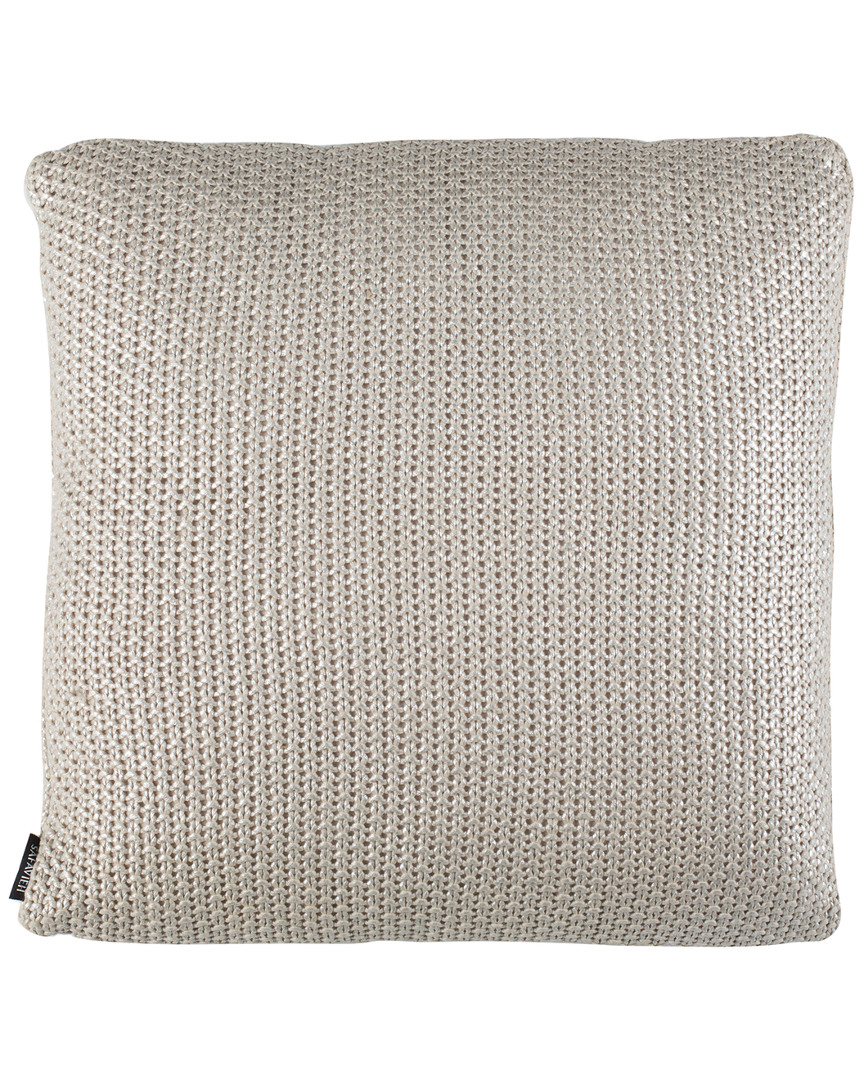Tickled Grey Knit Pillow
