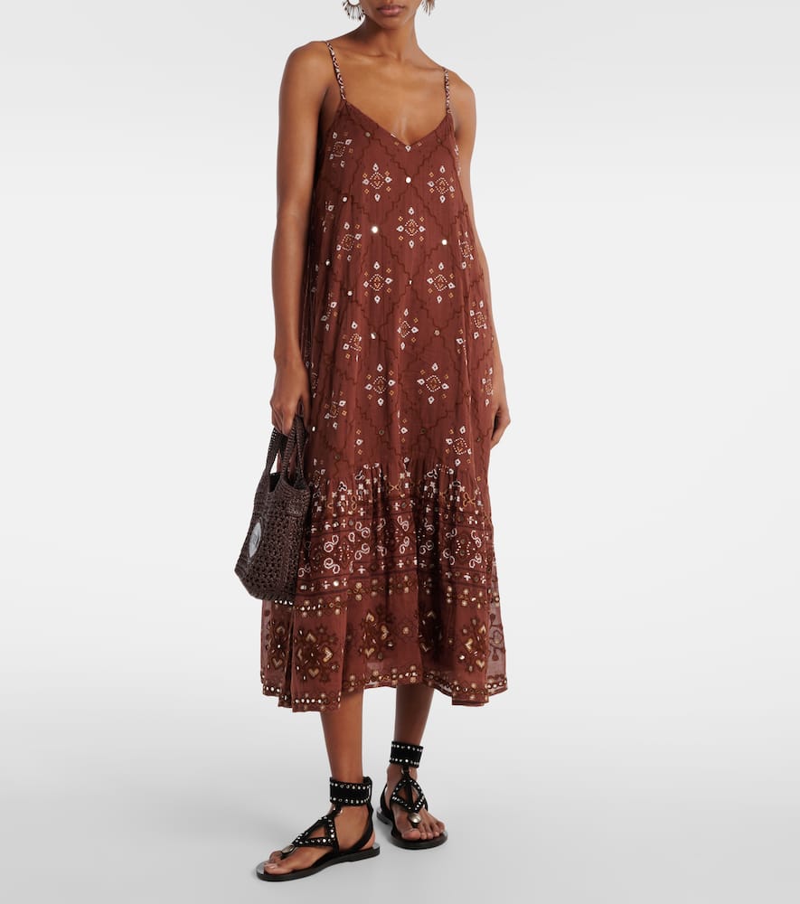 Printed cotton slip dress
