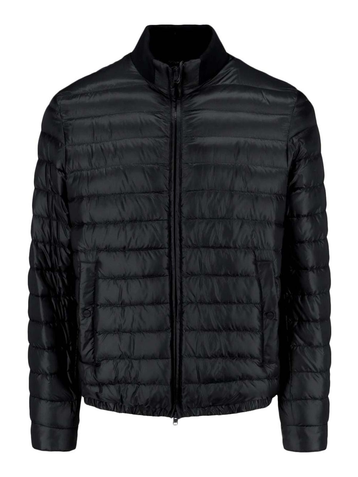 Herno - quilted jacket lightweight ribbed collar pocket