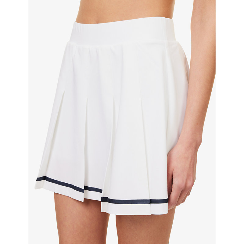 Womens White Clarendon High-rise Stretch-woven Skort