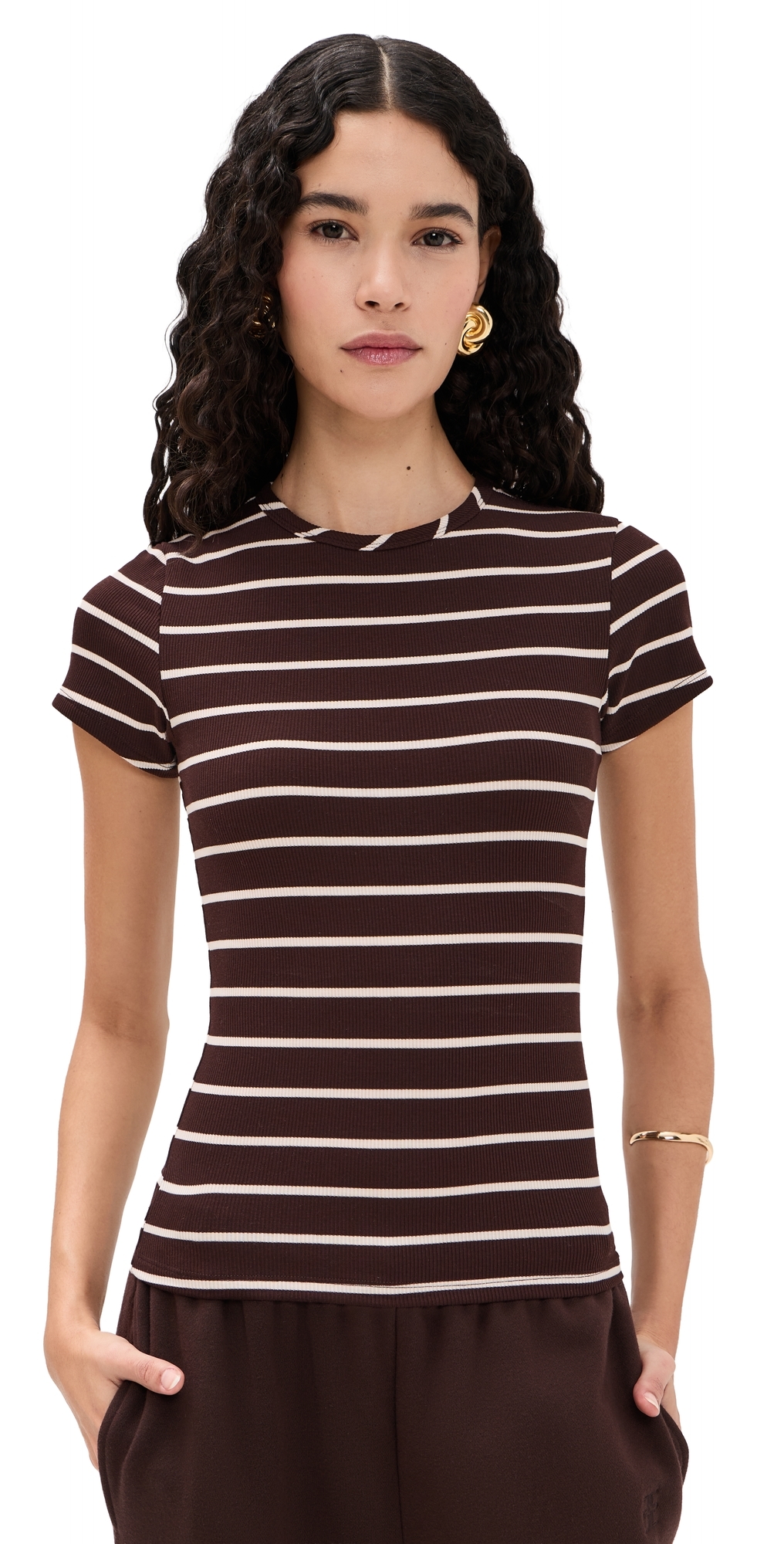 Iris Tee Chocolate/Off White