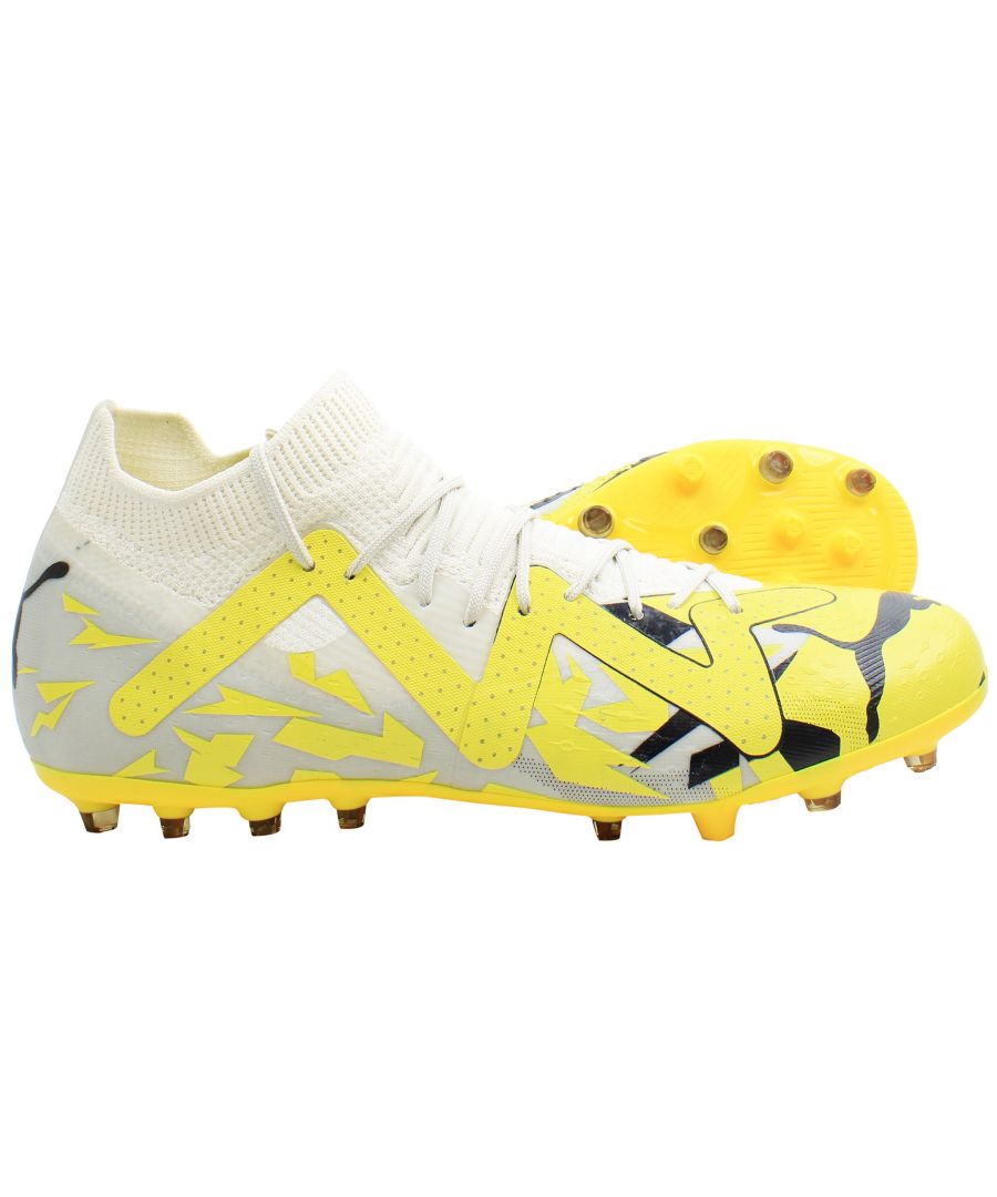 Puma Future Match MG Mens White/Yellow Football Boot