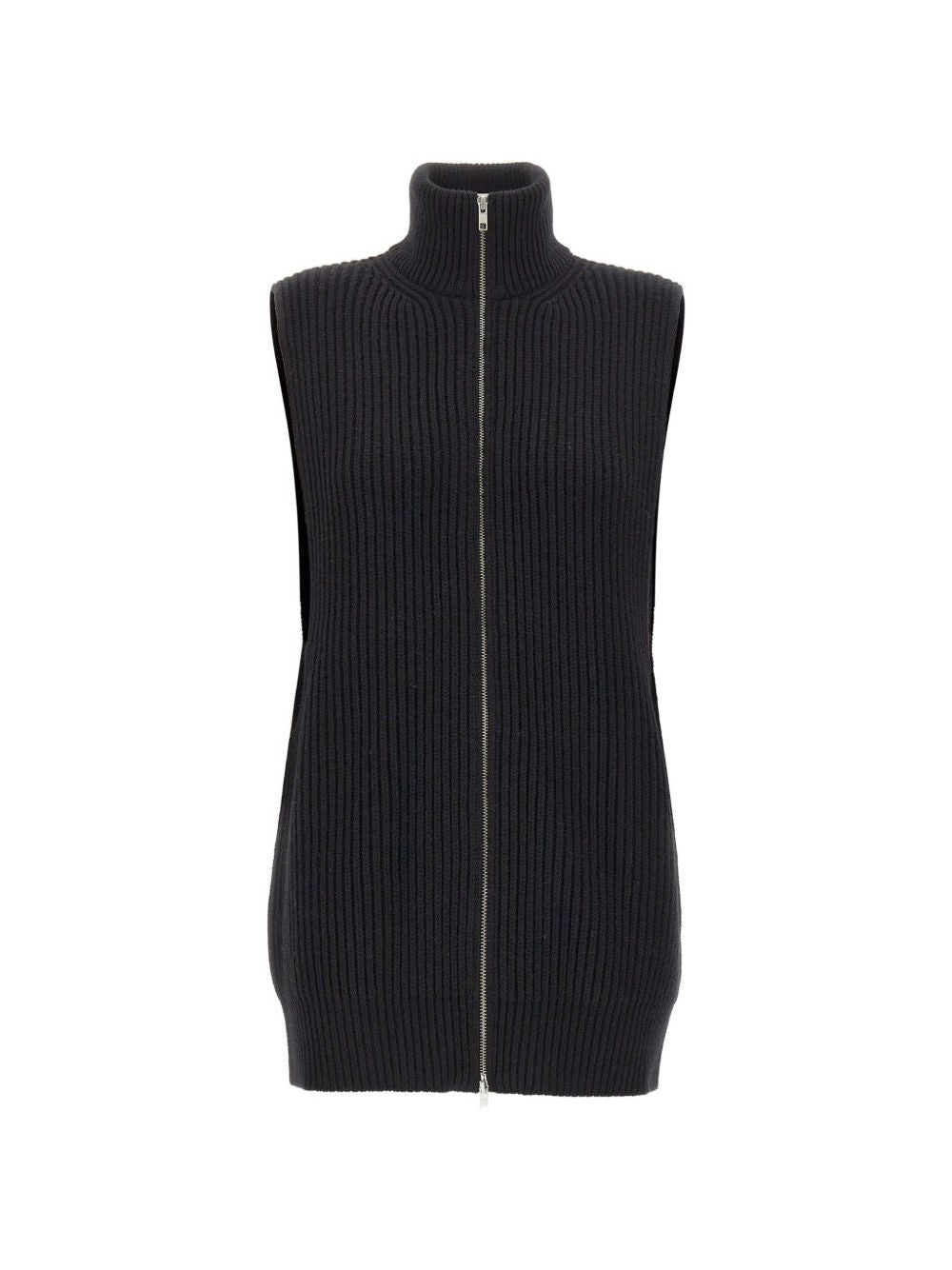 Ribbed Wool Vest — Black