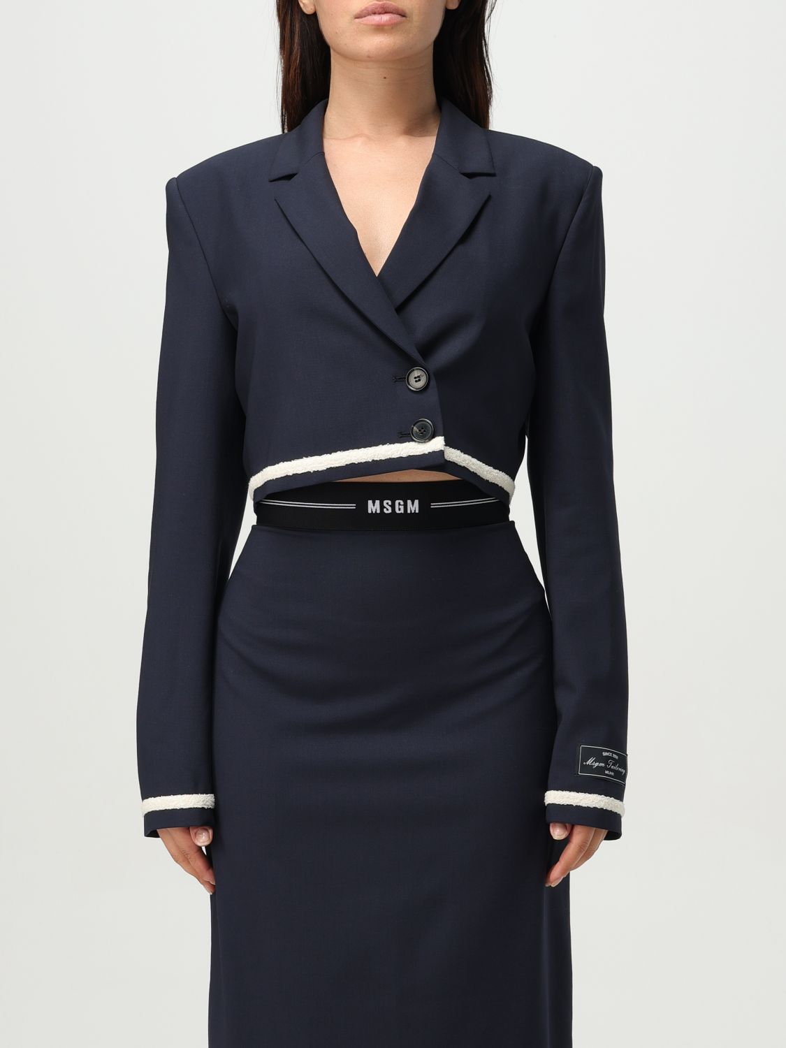 MSGM cropped blazer - Brown