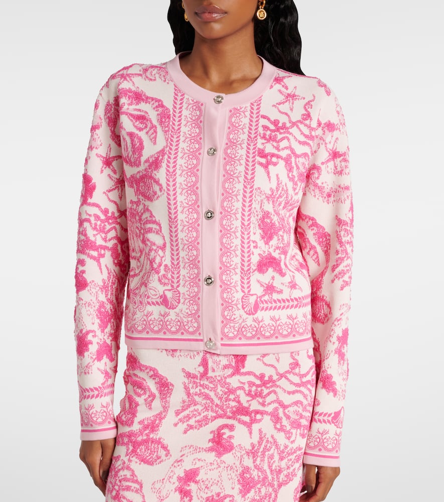 Underwater Barocco jacquard cardigan