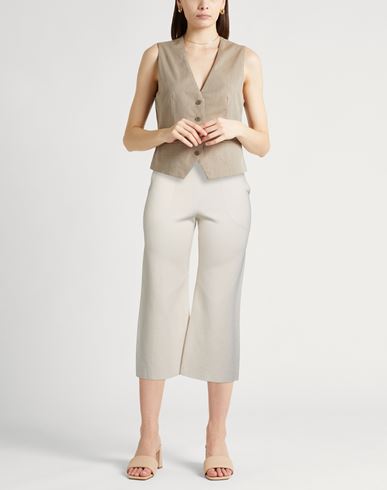 Woman Pants Cream Size 14 Silk, Cotton