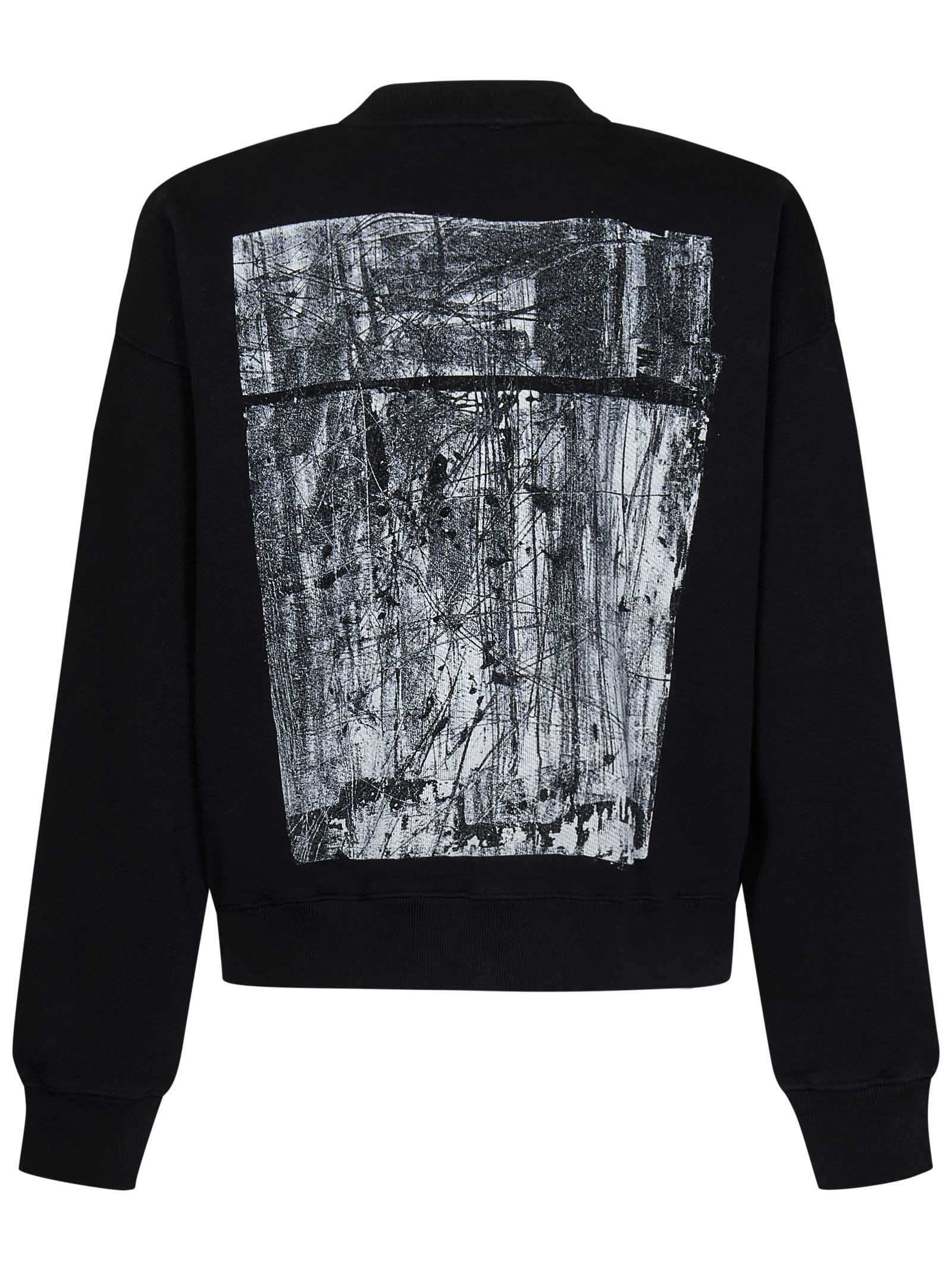 Abstract-print cotton sweatshirt - Black