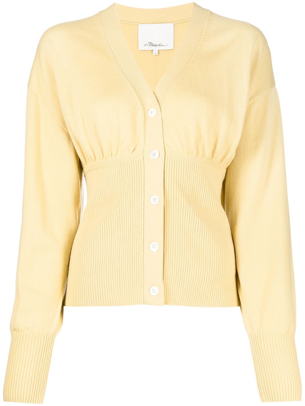 Ruffle-Seam wool cardigan - Black