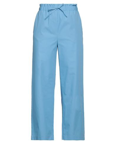 Woman Pants Azure Size 8 Cotton