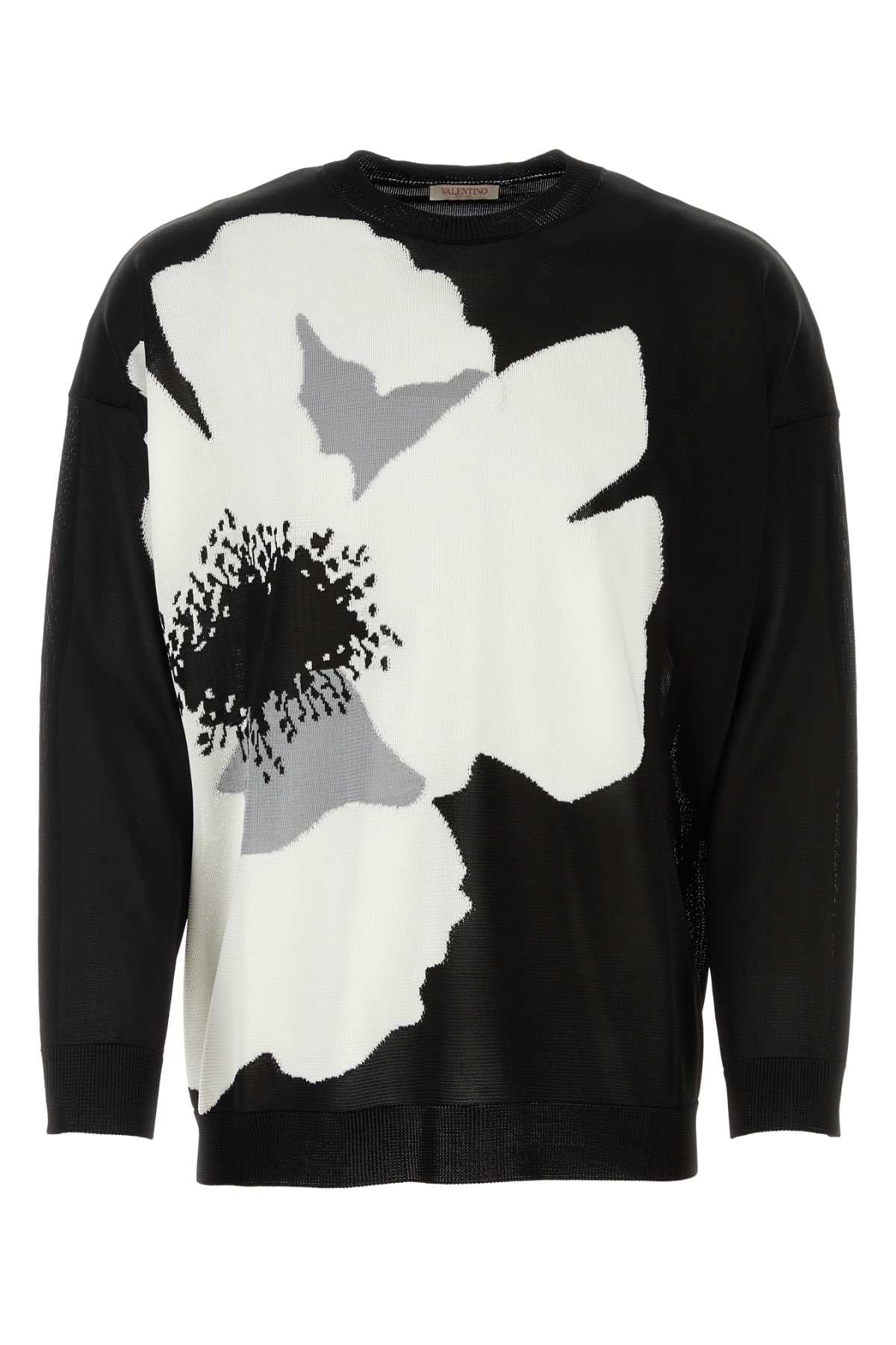 Graphic Viscose Sweater — Black