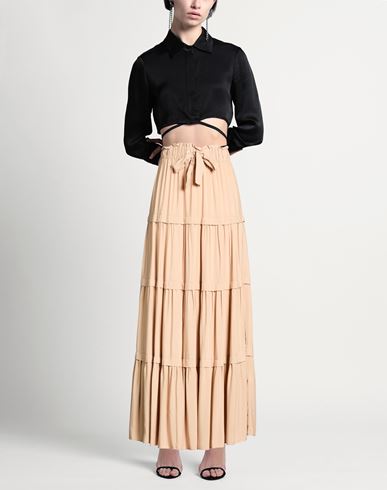 Woman Maxi skirt Beige Size 10 Viscose