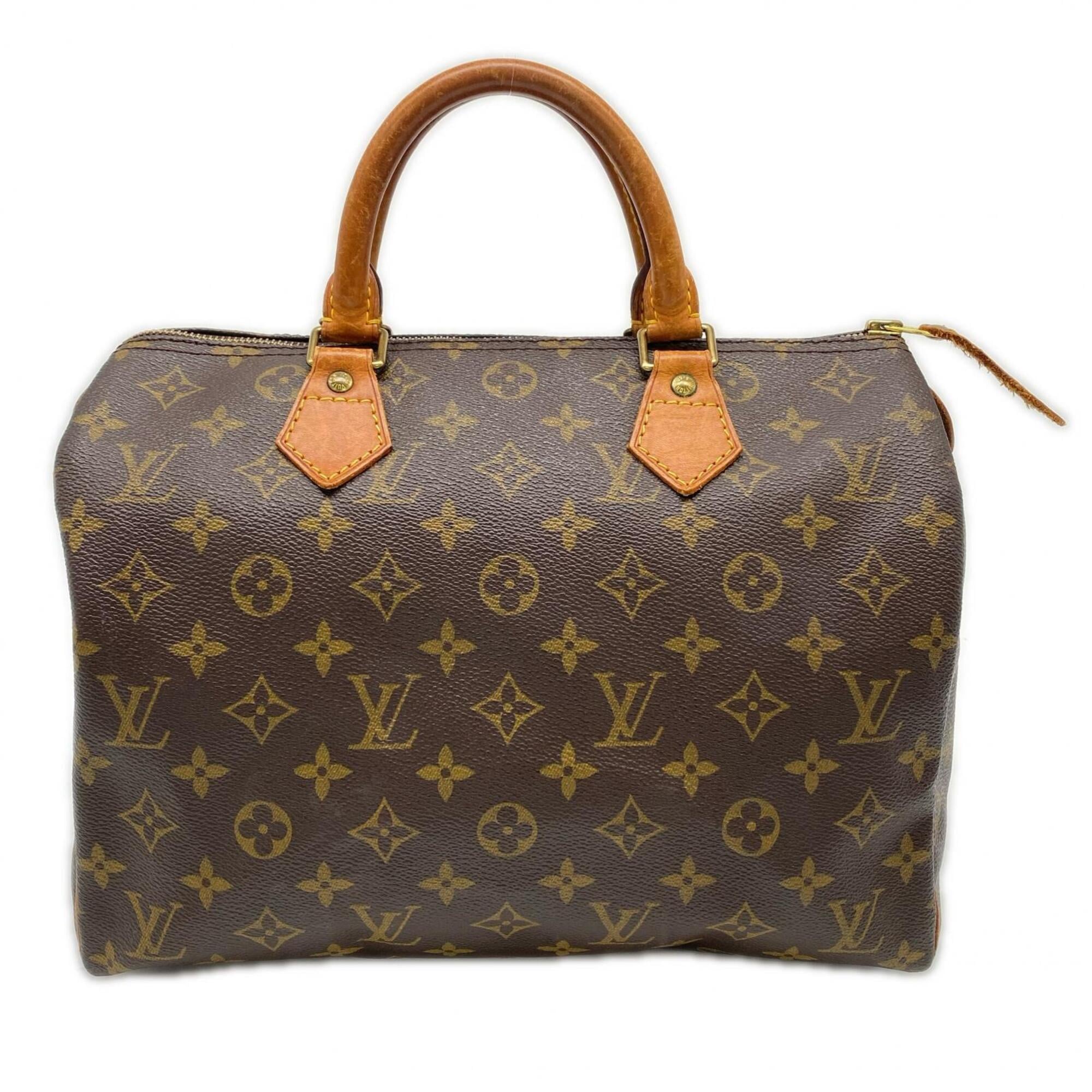 Louis Vuitton Monogram Brown Coated Canvas Leather Handbag Pre-Owned