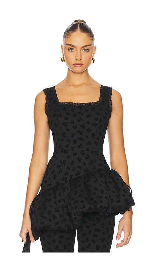 For Love & Lemons OBERTEIL CLAIRA in Black. Größe S. Also in